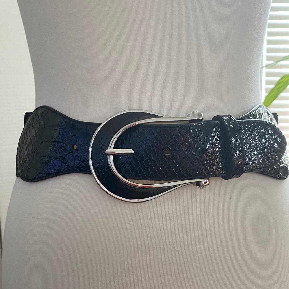 Chico’s Black FAUX LEATHER BELT